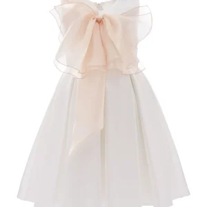 Cream Shasta Tulle Bow Dress