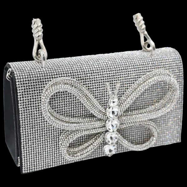 Crystal Butterfly Rhinestone Foldover Handbag