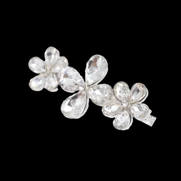 Crystal Droplet & Flower Hairclip Set