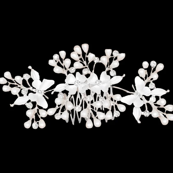 Crystal Olea Butterfly Floral Hair Comb