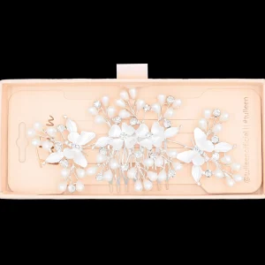 Crystal Olea Butterfly Floral Hair Comb