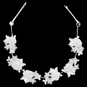 Crystal White Floral Garland Hair Vine