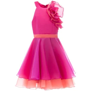 Fuchsia Estancia Halter Organza Dress