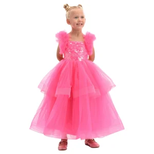 Fuchsia Peralta Sequin Ruffle Tulle Dress