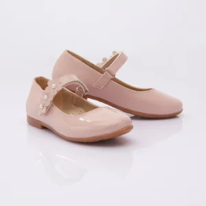 Glossy Pink Flower Flats