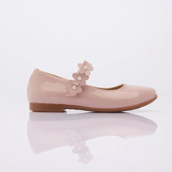 Glossy Pink Flower Flats