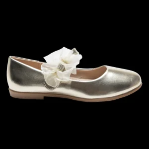 Gold Haile Rhinestone Flower Flats