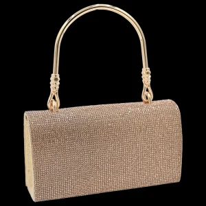 Gold Rhinestone Foldover Handbag