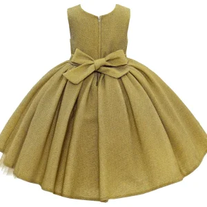 Gold Sarita Glitter Double Bow Dress