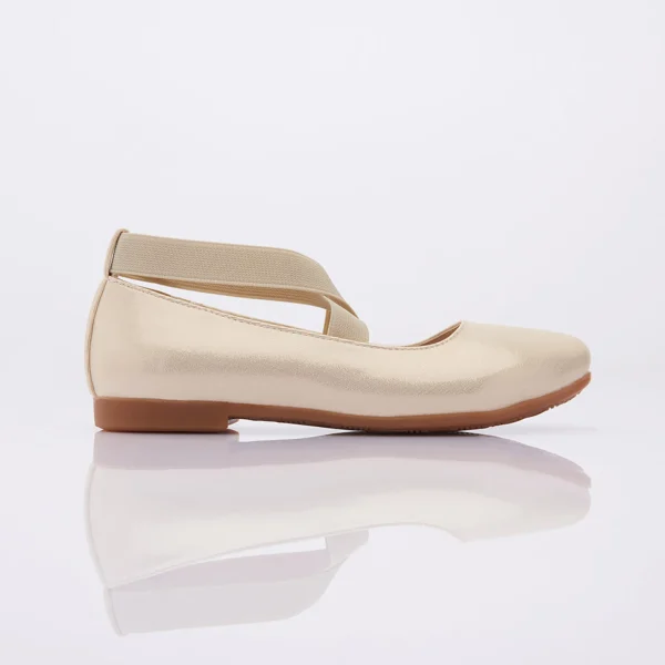 Gold Satin Baby Ballerina Flats