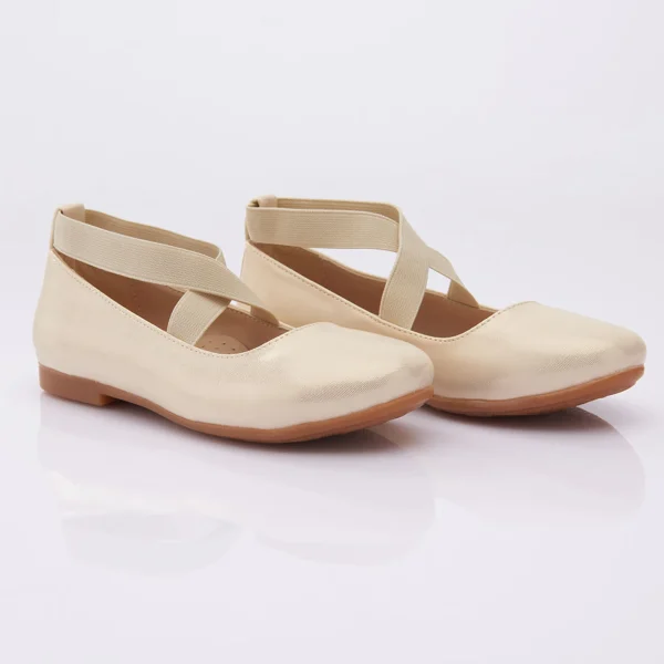 Gold Satin Baby Ballerina Flats