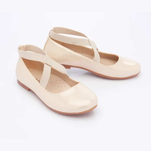 Gold Satin Baby Ballerina Flats