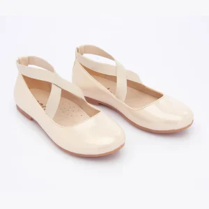 Gold Satin Baby Ballerina Flats