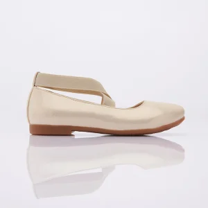 Gold Satin Ballerina Flats