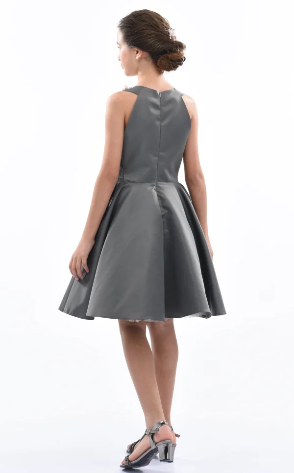 Gray Cardona Pearl Halter Dress