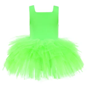 Green Neon Solid Tutu Dress