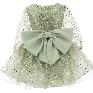 Green Pradera Glimmer Tulle Bow Dress