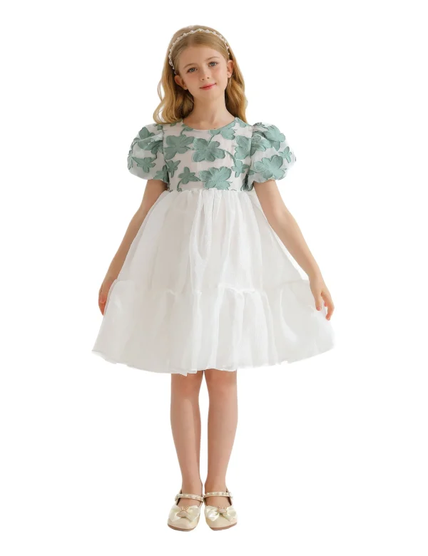 Green Winona Floral Teacup Dress