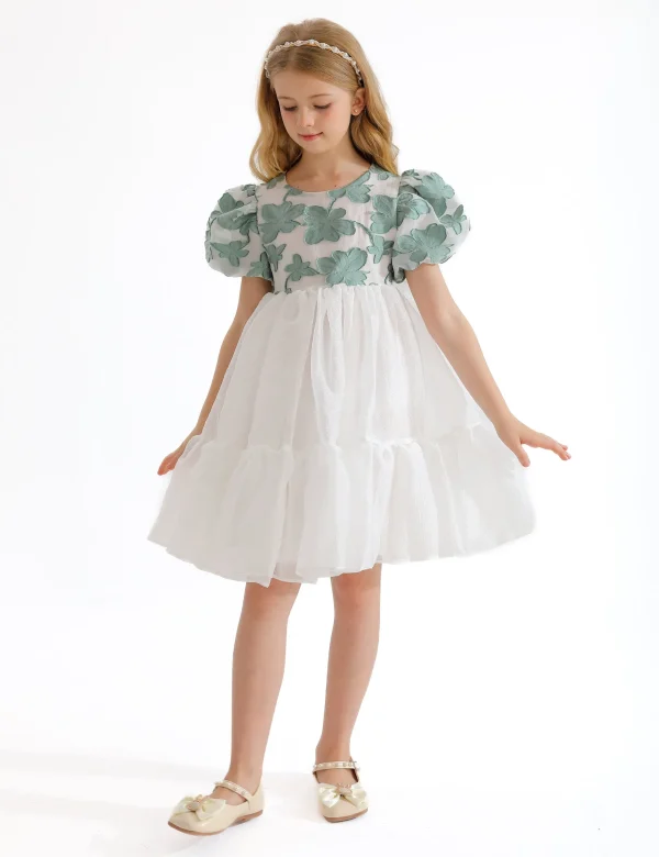 Green Winona Floral Teacup Dress