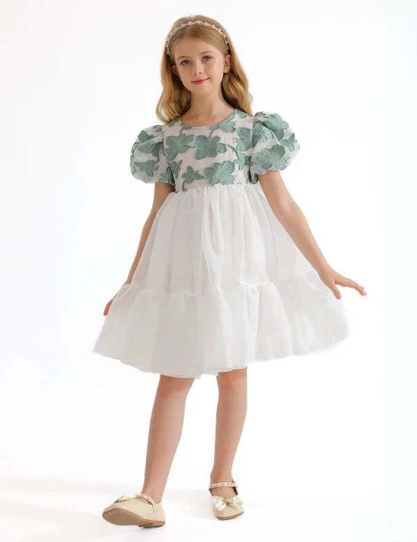 Green Winona Floral Teacup Dress