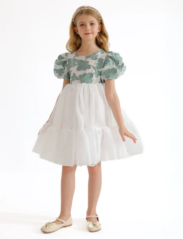 Green Winona Floral Teacup Dress