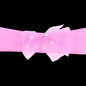 Hot Pink Tulle Pearl Ribbon Headband