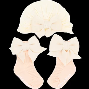 Ivory Bow Pink Sock Gift Set