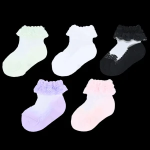 Lace Trim Veil Socks Set