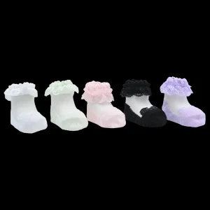 Lace Trim Veil Socks Set