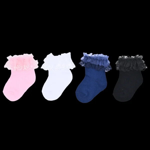 Laced Tulle Cotton Socks Set