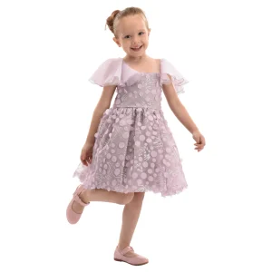 Lavender Jolene Polka Dot Applique Dress