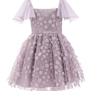 Lavender Jolene Polka Dot Applique Dress