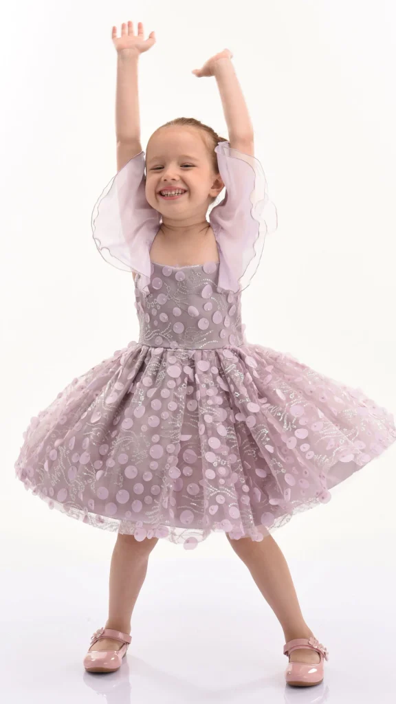 Lavender Jolene Polka Dot Applique Dress