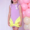 Lilac Fiona Sleeveless Bow Dress