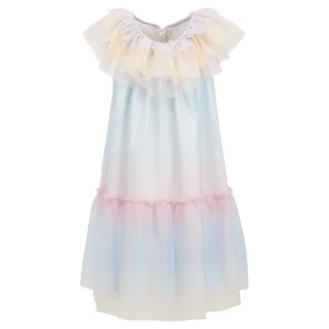 Multi Rainbow Pleated Dress