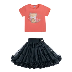 Multicolor Leslie Cat Skirt Outfit