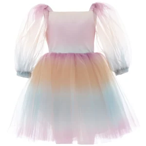 Multicolor Puesta Del Sol Tulle Dress