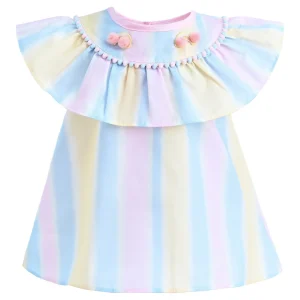 Multicolor Rainbow Striped Ruffle Outfit