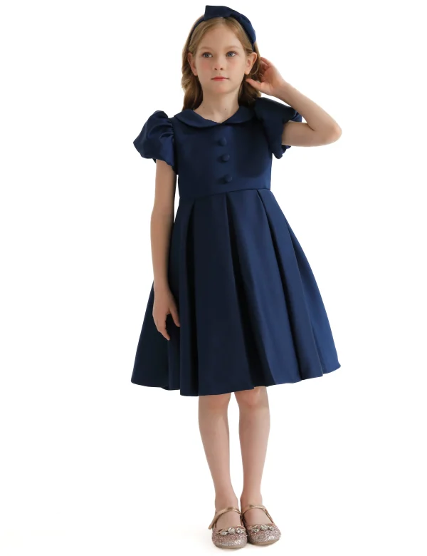 Navy Barrymore Teacup Button Dress