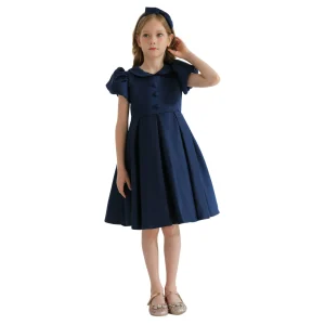 Navy Barrymore Teacup Button Dress