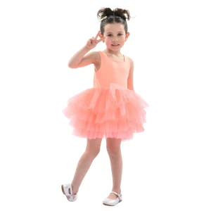 Orange Coral Solid Tutu Dress