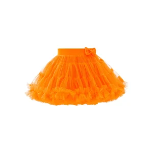 Orange Neon Bow Tutu Skirt