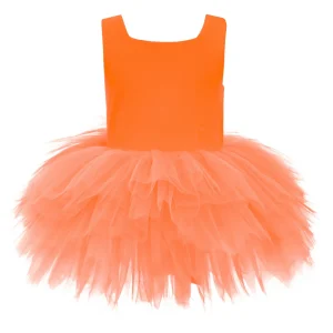 Orange Neon Solid Tutu Dress