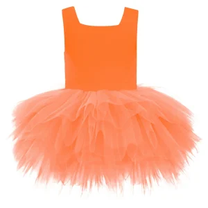 Orange Neon Solid Tutu Dress