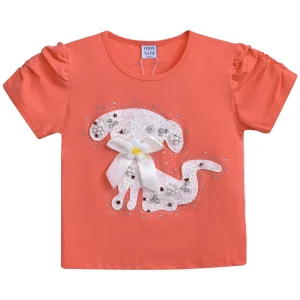 Orange Puppy Applique T-Shirt