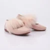 Patent Pink Fur Strap Flats