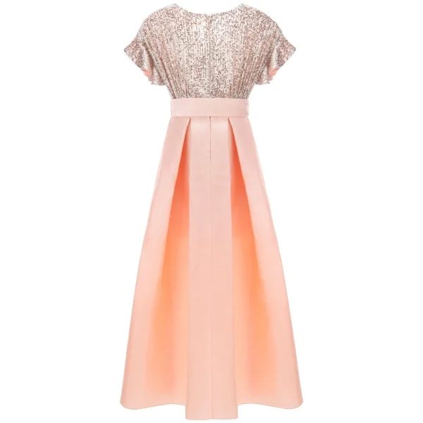 Peach Arcola Glimmer Tulle Gown