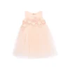 Peach Esterlee Sleeveless Floral Tulle Dress