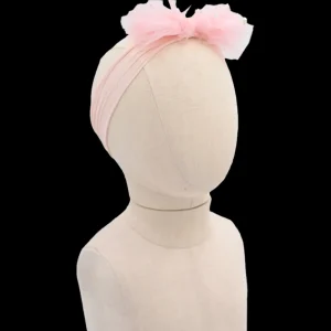 Peach Tulle Pearl Ribbon Headband