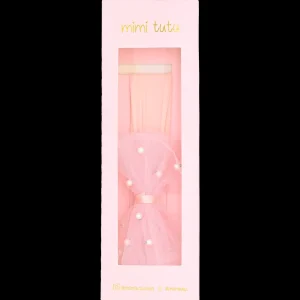 Peach Tulle Pearl Ribbon Headband